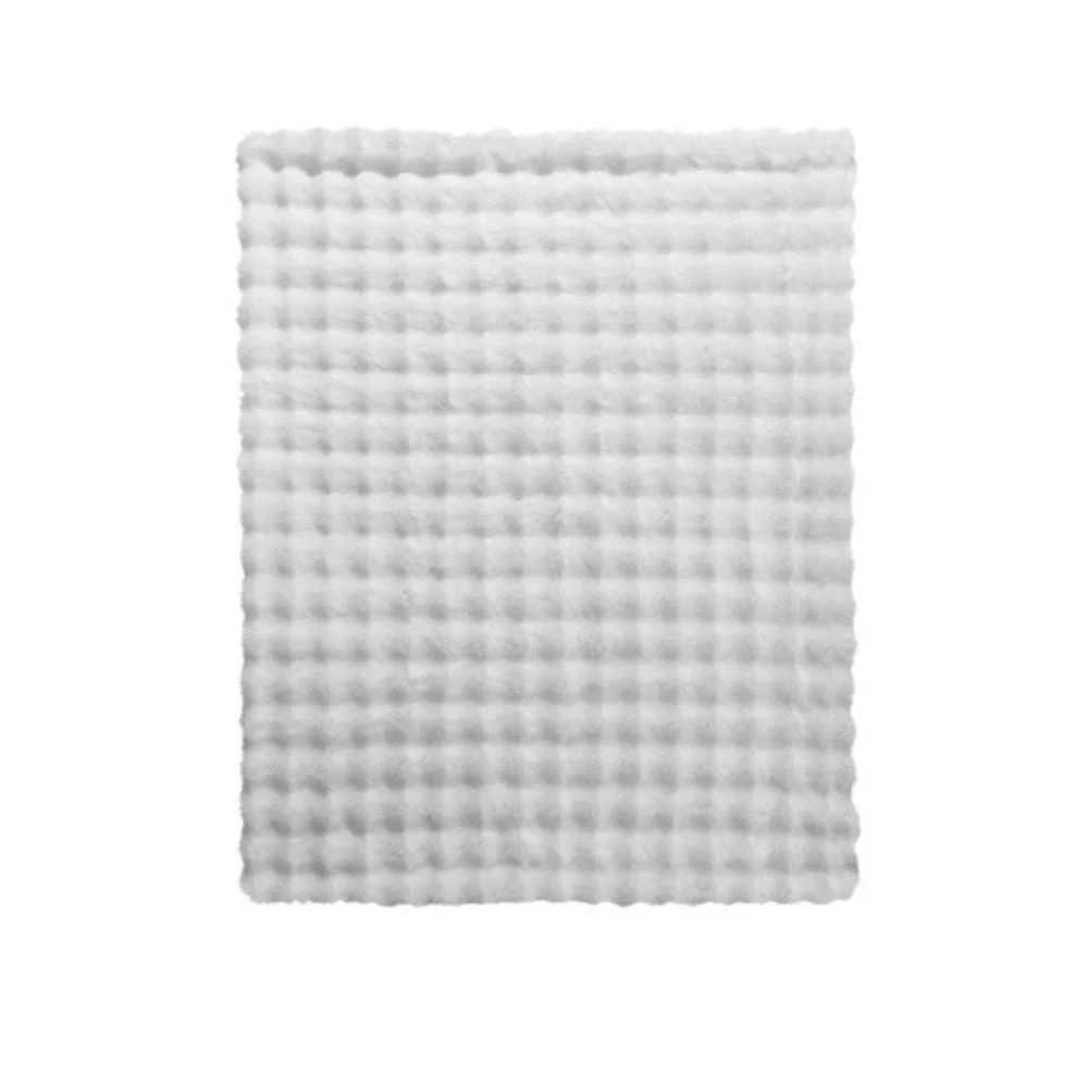 Crafted By Catherine Cozy Fuzzy Bubble Faux Fur Throw Blanket, Ivory